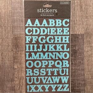💞 New Blue Foil Alphabet Letter Scrapbook Stickers